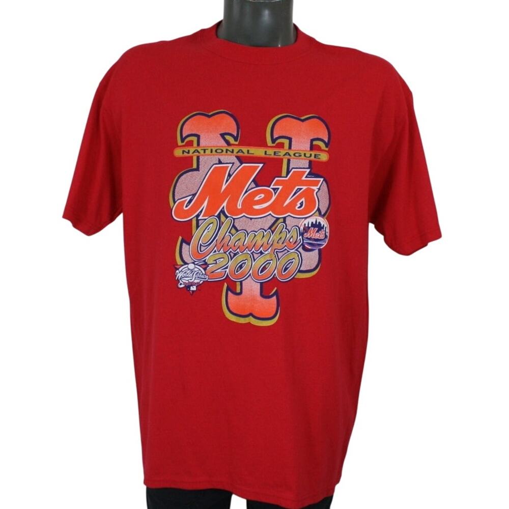 Vintage New York Mets 2000 World Series Champions Red T-Shirt Mens XL